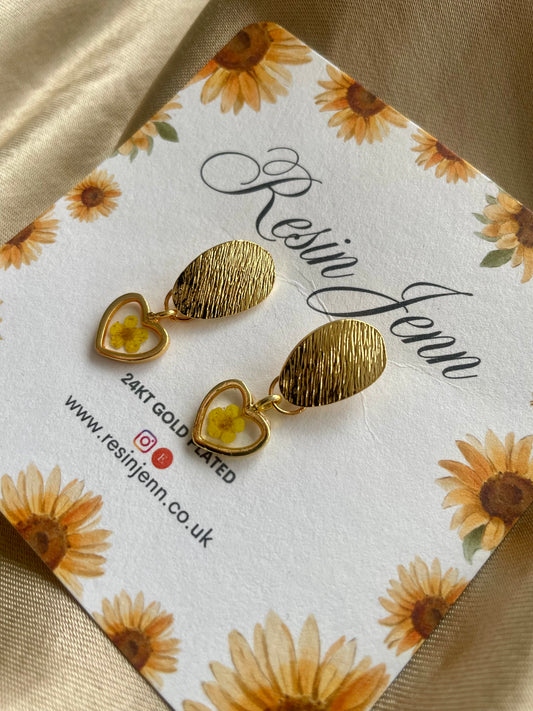 Yellow heart earrings