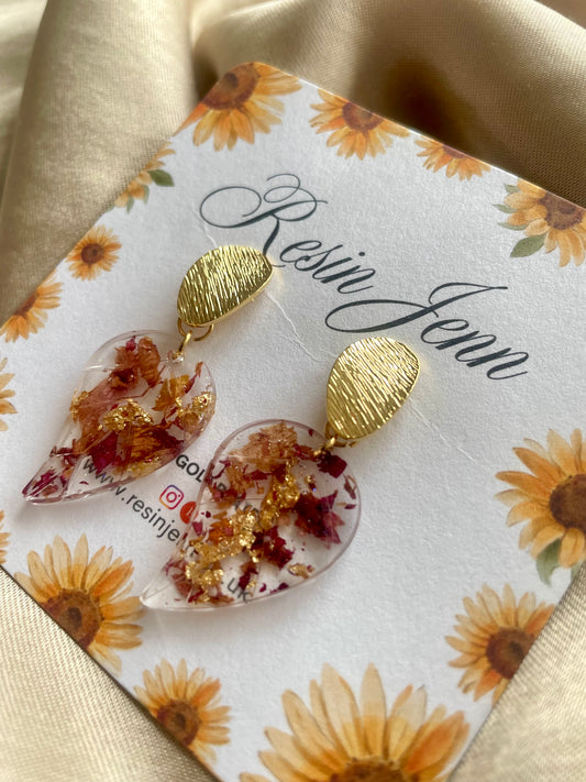 Gold leaf earrings