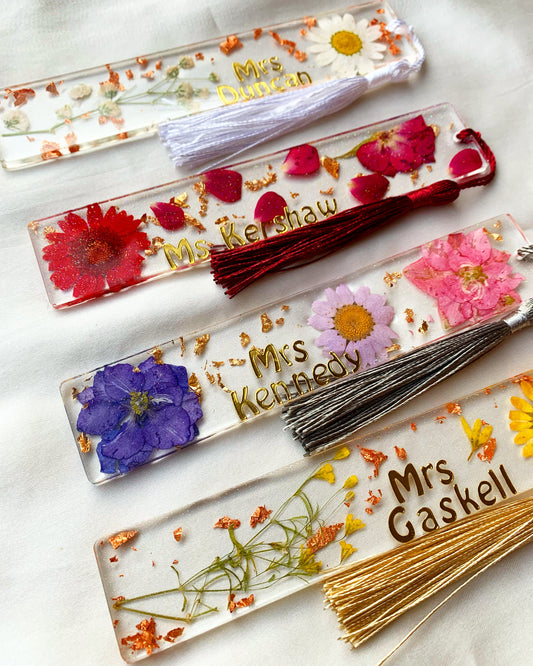 Floral bookmark - personalise with name